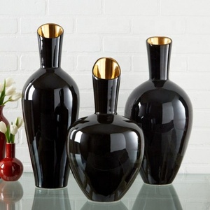 Vases à fleurs en aluminium de luxe noirs de style européen - Product Image 2