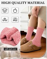 Chaussettes en laine à marque privée, épaisses et douces, avec coussinets intégraux, style vintage, tricotées, confortables, absorbant l'humidité, pour la maison et la randonnée
