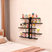 Présentoir de rangement mural de conception verticale moderne Présentoir à main pour petite poupée d'ornement Boîte à bijoux aveugle pour anniversaire