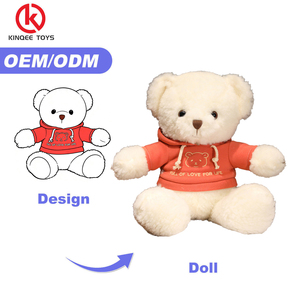 Gấu bông <span class=keywords><strong>Teddy</strong></span> cá nhân hóa bán sỉ có áo hoodie, in logo và chữ tùy chỉnh, áo thun trơn OEM, đồ chơi gấu bông làm quà tặng - Product Image 2
