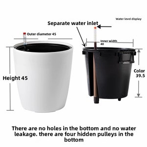 Vaso per Fiori Minimalista di Grandi Dimensioni per Interni, Balconi e Uffici, Autoirrigante Senza Necessità di Annaffiatura per Persone Pigre - Product Image 6
