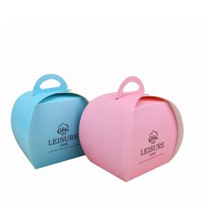 Caja de Papel para Pastel con Asa, Impresión Personalizada, Apta para Alimentos - Product Image 1