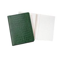 Carnet de notes A5 en similicuir crocodile, pages lignées, options multicolores, style spirale, agenda professionnel en tissu
