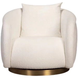 Canapé rotatif <span class=keywords><strong>français</strong></span> moderne rétro en tissu couleur crème nordique pour salon chambre appartement hôtel - Product Image 5