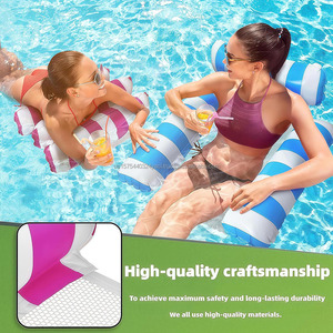 Custom <b>Inflatable</b> Pool <b>Float</b> Chair for Adults 4 in 1 Floating Pool Lounge Chair Swimming Floating Chair for Pool Water Hammock - Product Image 4