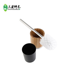 Factory direct sales of bamboo toilet brush <b>sets</b>, round and <b>square</b> toilet brushes with bases, practical toilet brush holders. - Product Image 4
