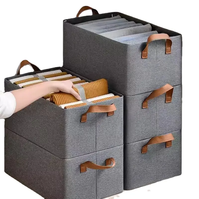 Garderobekleding Organizer Voor Jeans, Verbeterde Ladeorganisatoren Voor Kleding Met Opvouwbaar Handvat, Organisatoren Van Ladekleding