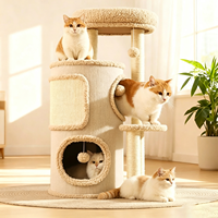 OEM ODM Grand arbre à chat multi-niveaux avec condo, griffoir en sisal naturel, support stable, meuble d'escalade pour chat