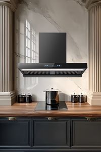 <span class=keywords><strong>Hotte</strong></span> <span class=keywords><strong>aspirante</strong></span> murale électrique en T à prix réduit, avec verre trempé, pour usage domestique et hôtelier, classe énergétique efficace - Product Image 3