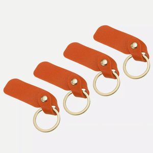 Blank Fob Kit Rectangular Pu Leather Keychain With <b>Key</b> <b>Ring</b> Minimalist Keyring for Diy - Product Image 2