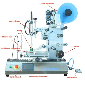 Máquina Etiquetadora Semiautomática de Escritorio, Aplicadora de Etiquetas Adhesivas para Botellas Cuadradas Planas, a Bajo Precio - Product Image 6