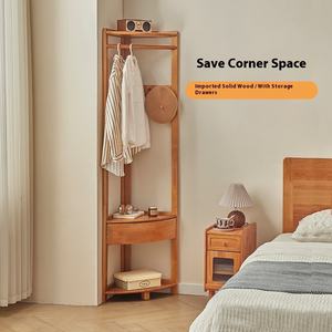 Design moderno tutto in legno massello <span class=keywords><strong>appendiabiti</strong></span> ad angolo con cassetto per camera da letto e soggiorno mobili per la casa - Product Image 1