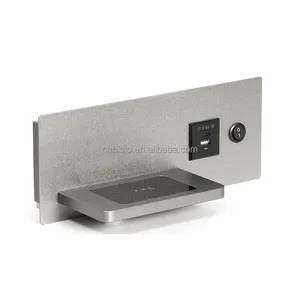 Cargador inalámbrico multifuncional montado en la pared con puerto USB A tipo C dual e interruptor y luz LED