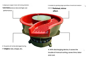 Polisseuses vibrantes pour métaux, machine de polissage à tambour avec pierres abrasives, machine de ponçage et de polissage pour matériaux - Product Image 2