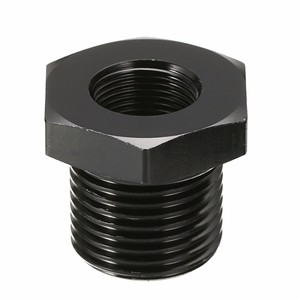 Adaptateur fileté de précision CNC pour <span class=keywords><strong>filtre</strong></span> <span class=keywords><strong>à</strong></span> <span class=keywords><strong>huile</strong></span> et <span class=keywords><strong>filtre</strong></span> <span class=keywords><strong>à</strong></span> carburant - Plusieurs options de taille - Aluminium anodisé noir et acier robuste - Product Image 1