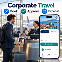 Développement d'applications de voyage d'affaires pour entreprises, pour iOS et Android, avec flux de travail d'approbation des réservations de voyage LionCreate