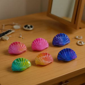 Fermaglio per capelli a gradiente con guscio di conchiglia 9CM, 2 pezzi per colore, accessorio per capelli - Product Image 2