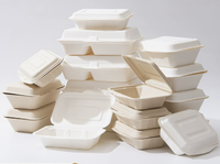 G9 15% de réduction – Contenant alimentaire jetable biodégradable en amidon de maïs, boîte à lunch, vaisselle, ensemble de dîner, emballage en pulpe de bagasse