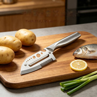 Fabrieksvoorraad 7-in-1 multifunctionele groenteschiller met roestvrijstalen handvat, fruitmes voor keukengerei, promotionele bestelling