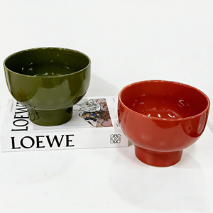 Nouveauté 2026 : Pots de fleurs en céramique à pieds en forme de bol, coloris rouge/vert/bordeaux/marron, vente directe usine, pour plantes succulentes d'intérieur et décoration maison - Product Image 6