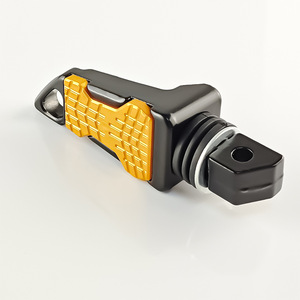 Repose-pieds arrière CNC Qiangye pour moto, en alliage d'aluminium, plat, bicolore noir et or, pièces de modification pour motos de course sur route - Product Image 3