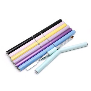 Double-Ended French Liner Gel Builder Nail Brush Gradient Flat Brush Metal Spatula for <b>Polish</b> Drawing - Product Image 2