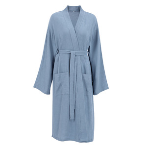 Bata de algodón transpirable cómodo camisón suelto cuatro estaciones mujeres jóvenes Albornoz pijamas ropa de casa - Product Image 3