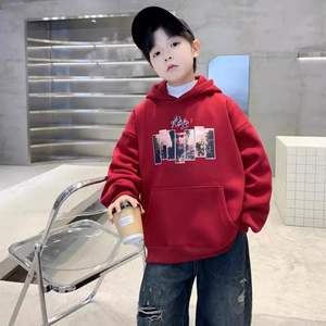 Sudadera de poliéster con capucha para niños de Otoño Invierno 2025, Top de moda para bebés con camisa informal cálida de talla grande - Product Image 3