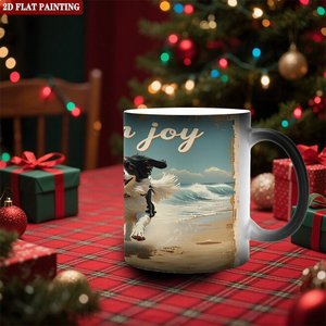 Daily Afternoon Work Break Coffee Mug Frosted Black 11oz <b>Ceramic</b> Heat Color Changing Magic <b>Cup</b> - Product Image 2