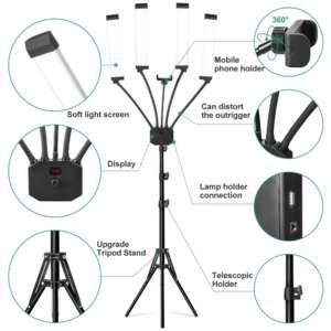 Anneau lumineux LED bicolore super lumineux de 65 W, à intensité variable, pour trépieds, tables de massage, lits, lampes de sol photographiques multi-angles - Product Image 2