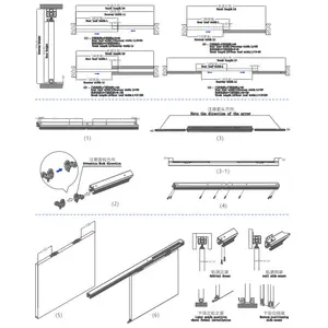 Schiebetür Hardware Schiebetür Spur weiche geschlossene Oberseite hängend 2000 mm Kit Schiebetürsystem