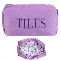 Sac de rangement coloré pour tuiles de Mahjong, étui de voyage imperméable, grande pochette de rangement brodée, sac de voyage portable, sac de rangement pour tuiles de Mahjong