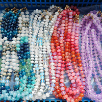 Collier personnalisé en pierres naturelles, bijoux en pierres précieuses faits à la main, collier rond coloré, cadeaux de Noël personnalisés
