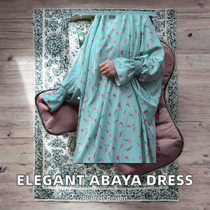 Elegante y Transpirable Vestido Abaya Estampado para Mujer, Modesto y Casual para el Trabajo, Estilo Caftán de Oriente Medio para Verano, Otoño y Primavera - Product Image 2