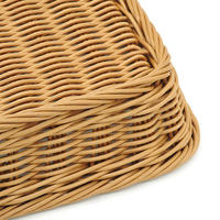 Panier de rangement durable en plastique XR en gros avec cadre en métal panier tissé d'affichage en rotin lavable pour supermarché et usage domestique