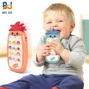 Ananas lumineux bébé téléphone portable jouets 1-2 ans téléphone portable <span class=keywords><strong>jouet</strong></span> avec musique matière plastique 6-12 mois jouer téléphone - Product Image 3