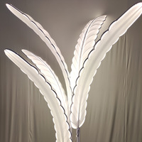 Décoration Lumineuse en Forme de Feuille de Bananier pour Zone d'Accueil, Éclairage de Chemin, Accessoires de Mariage, Décoration en Plumes, Décoration de Fond
