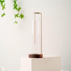 나무 향 홀더 향 스틱 버너 유리 애쉬 포수 황동 스틱 홈 장식 요가 스파 명상 단단한 나무 천연 - Product Image 1