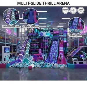 Mega Parco Giochi al Coperto con Trampolini e Percorso Integrato su Rotaie Alte, Centro di Arrampicata per Centri di Intrattenimento di Tendenza - Product Image 1