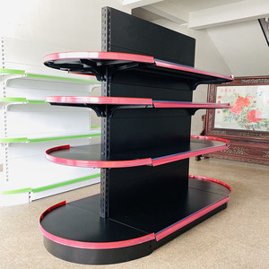 Scaffali Ovali Neri per Supermercati, Espositore Semicircolare a Gondola per Negozi, Produzione Jiangsu - Product Image 2