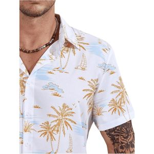 Ensemble assorti hawaïen pour homme FOXA, chemise à manches courtes et short à imprimé tropical, tenues de vacances - Product Image 3