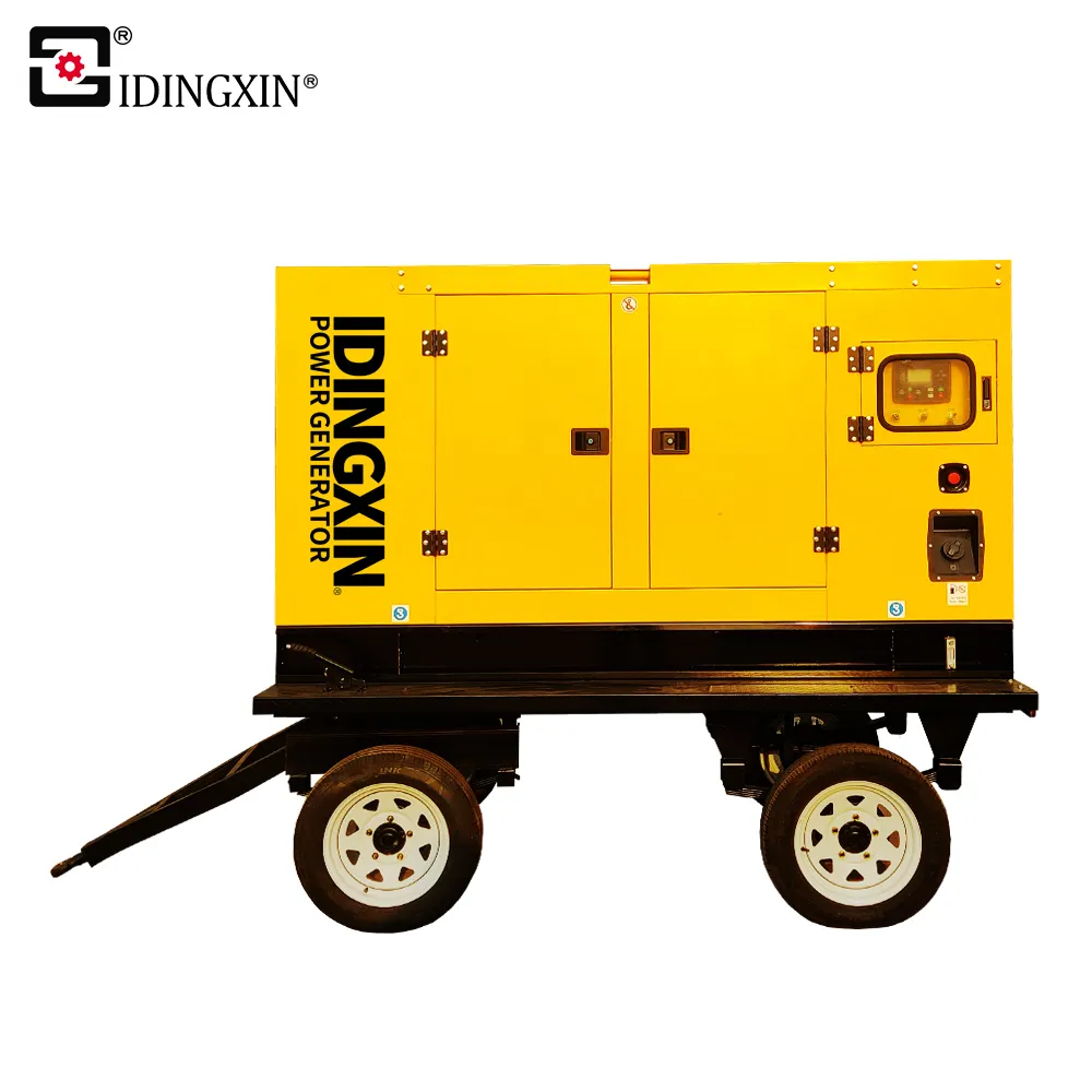 Trailer im lặng Máy phát điện diesel 35kva 50kw 80kw 100kva 150kw 200kva roadworthy Máy phát điện di động thiết lập