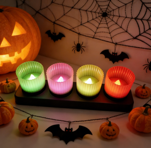 Bougie solaire d'extérieur, bougies chauffe-plat réutilisables, du crépuscule à l'aube, lumière blanche chaude, chauffe-plat solaire pour décoration de lanterne, lot de 4 - Product Image 1