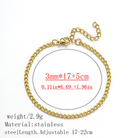 Cadena de Eslabones Planos de Acero Inoxidable con Baño de Oro de 18K por PVD, Resistente al Deslustre, Impermeable, Estilo Serpiente Cubana Bambú, para Hacer Pulseras DIY para Mujeres y Hombres