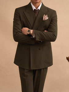 Conjunto <span class=keywords><strong>de</strong></span> traje Nápoles <span class=keywords><strong>de</strong></span> gama alta <span class=keywords><strong>de</strong></span> lujo ligero para <span class=keywords><strong>hombre</strong></span>, ropa Formal <span class=keywords><strong>de</strong></span> negocios <span class=keywords><strong>de</strong></span> Color café para <span class=keywords><strong>hombre</strong></span>, traje Retro informal <span class=keywords><strong>de</strong></span> doble botonadura - Product Image 2