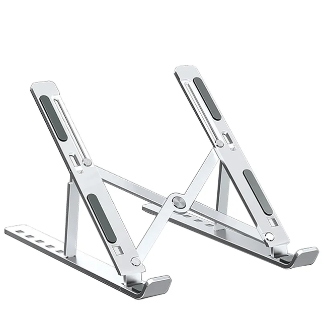 Adjustable Height Folding Aluminium Alloy Laptop Stand Desktop Tablet Bracket with Notebook Holder for Tablet Notebook Users