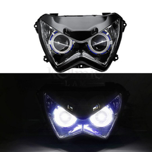 Phares LED Angel Eye pour motos <span class=keywords><strong>Kawasaki</strong></span> Z250 Z800 2013-2017 Assemblages avant étanches - Product Image 3