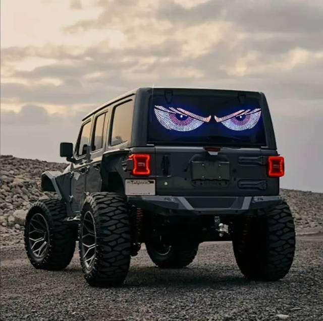Truck Devil Eye Decorative LED Devil's Eye USB-Powered 11 Mode Bright & Steady Atmosphere Lights(No Battery Needed)