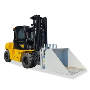 Factory new supplier 5 ton 6 ton 7 ton heavy duty 4wd diesel forklift with hinged bucket