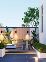 Panneau de plafond et panneau mural en WPC, bardage composite en bois cannelé pour bâtiment extérieur, parc, balcon avec technique brossée